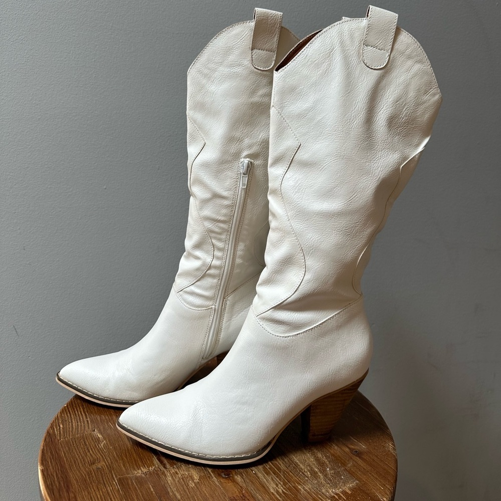 White Tall Cowgirl boots